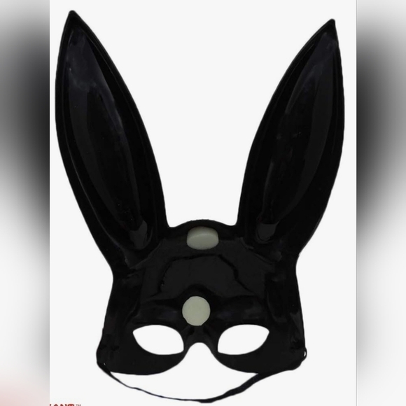 NIB 2 Pack Adult Delux Black Bunny Ears Mask - Picture 6 of 6